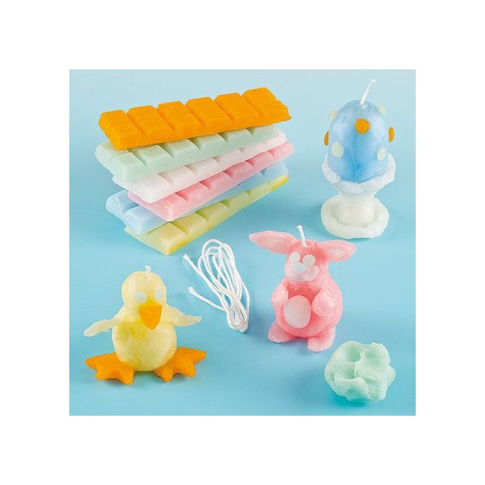 Bougie à modeler 6 barres Couleurs pastel 240 g