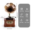 HOFEINZ Natural Wood Phonograph Pure Copper Horn Crafts Multi Record Radio RPM Player/Bluetooth4.2/USB/FM 33/45
