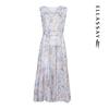 ELLASSAY Watercolor Tie-Dye Elegant Midi Dress
