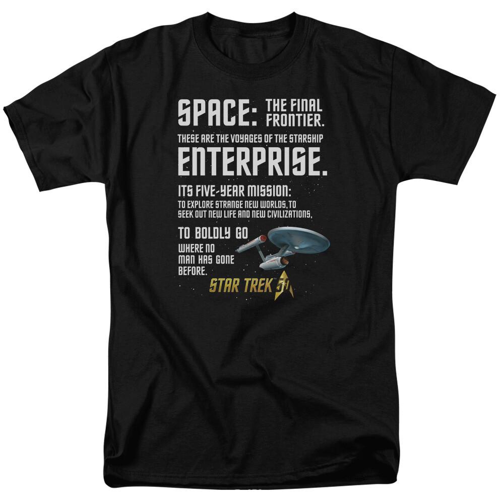 Star Trek Intro T-shirt Licensed SciFi TV Classic Adult Tee New Black