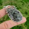 Natural Kambaba Jasper Peridot Bezel Birthday Mother Pendant 925 Sterling Silver