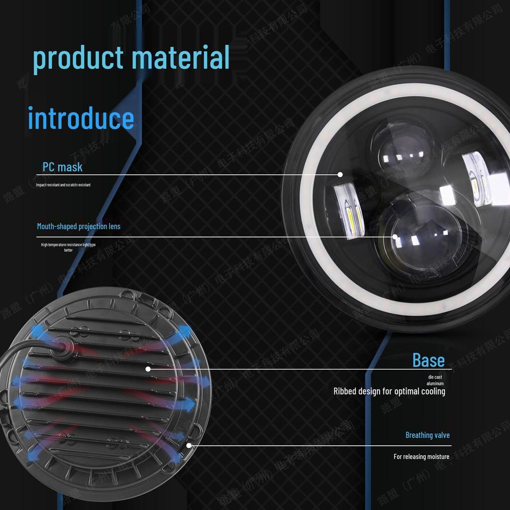 7-дюймовая светодиодная фара для Wrangler, мотоцикла или внедорожника