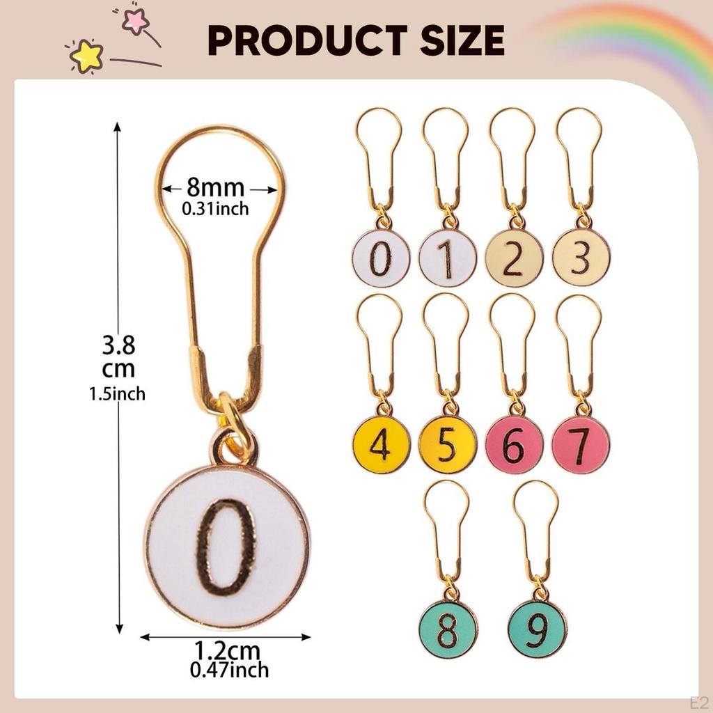 10Pcs Number Stitch Markers Versatile for Quilting DIY Jewelry Making Sewing