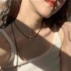 Korean Blogger Style Adjustable Heart Necklace - Minimalist Cold Style Collarbone Chain