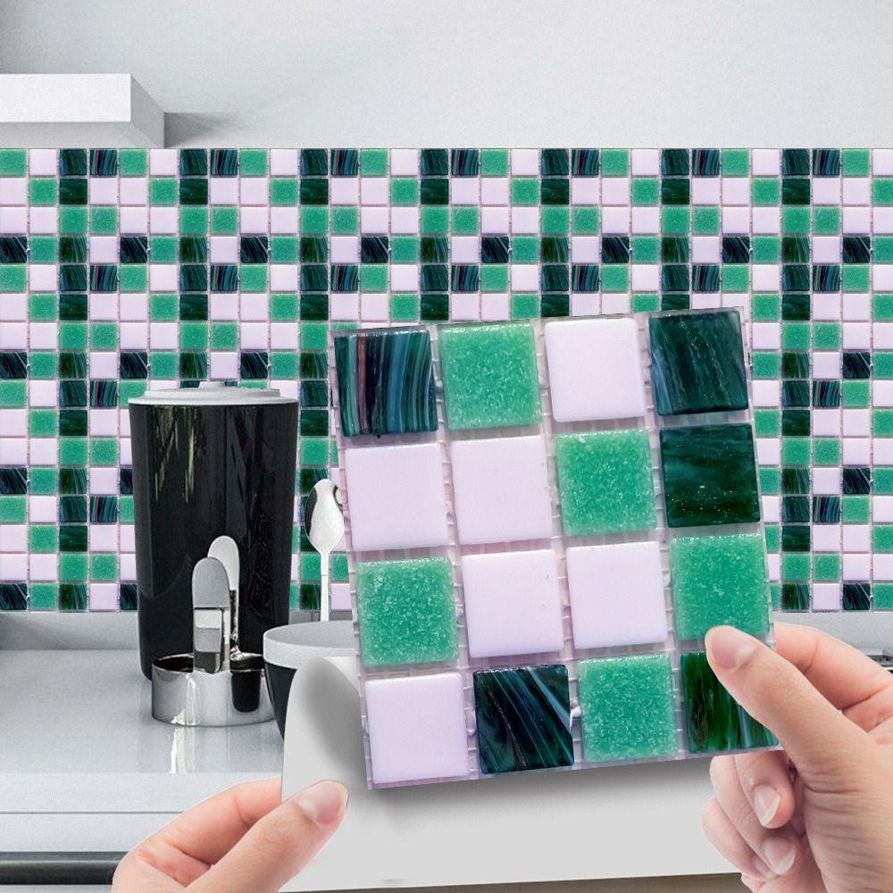 10 шт. Декоративные самоклеящиеся плиточные наклейки DIY Съемная мозаичная наклейка ПВХ 3D-эффект Наклейка на стену Декор для кухни и ванной