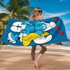 Blue Smur-f Characters Beach Towel Microfiber Beach Towel, Lightweight and Quick-Dry, for Summer Travel, Swimming Pool Fan Birthday Gift