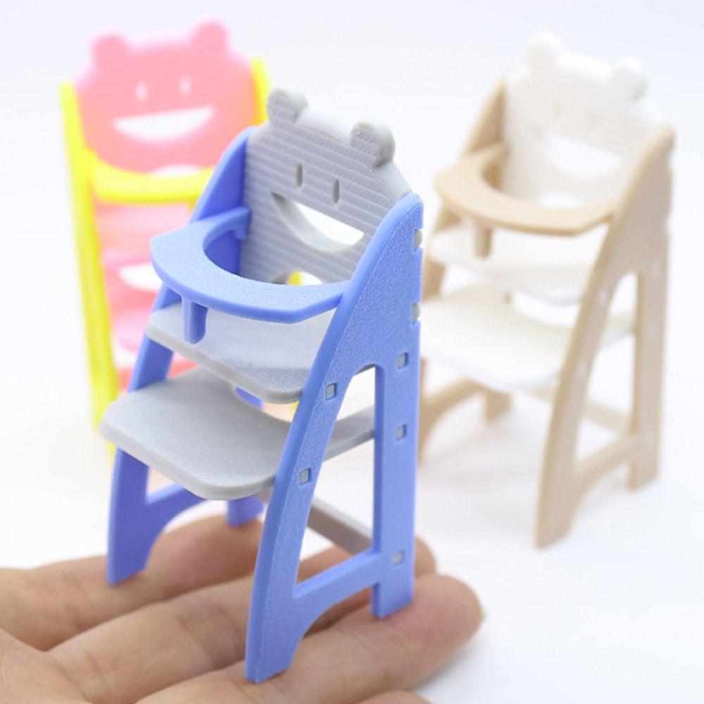 Scene Model Miniature Doll High Chair Multicolor Doll Accessories Miniature Dining Chair  Gift