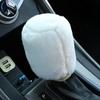2Pcs Car Handbrake Grip Covers Gear Shift Knob Cover Handle Plush Sleeve Winter Soft Warm Hand Brake Car Accessories for Girls