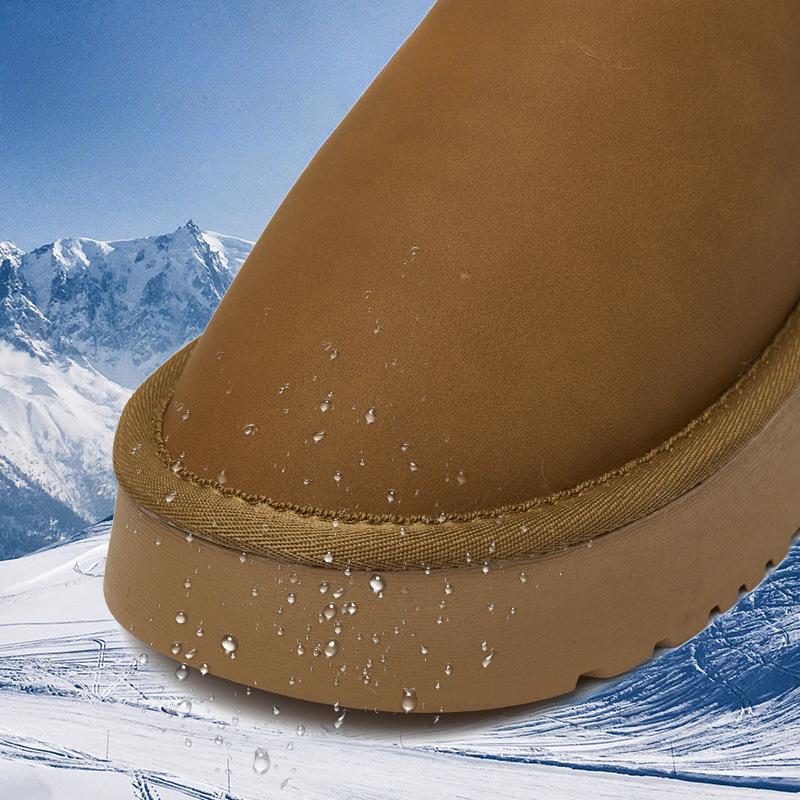 Женские зимние ботинки с боковой молнией, массивной платформой, противоскользящей подкладкой из искусственного меха, полусапожки, женская зимняя теплая удобная прогулочная обувь