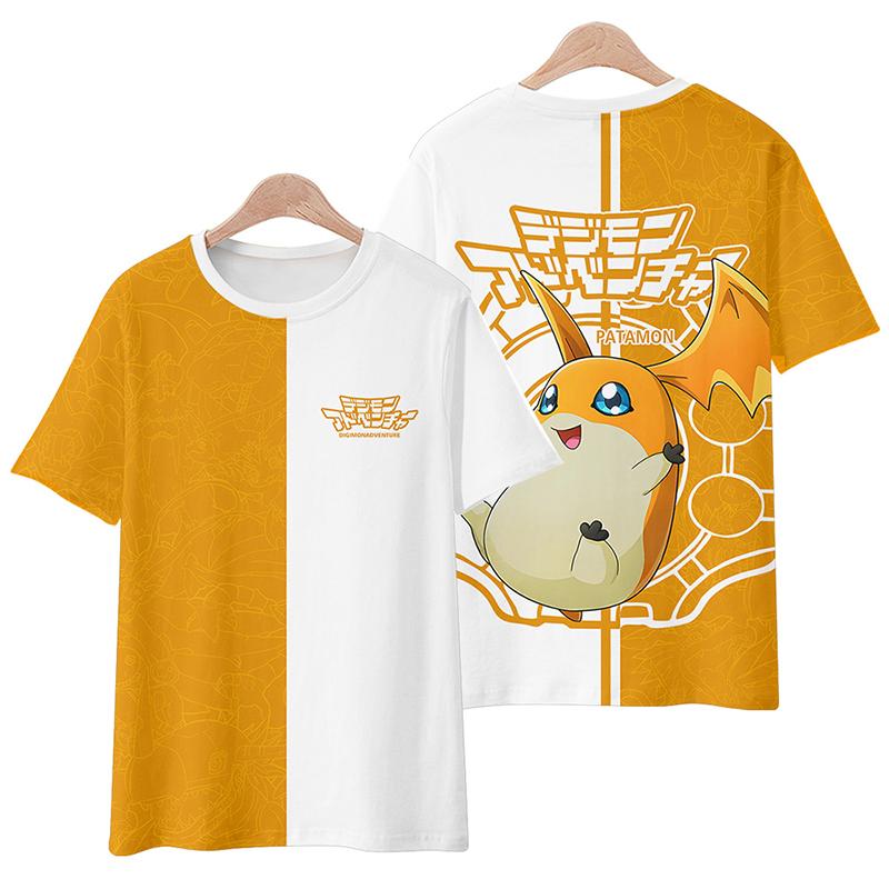 Аниме Digimon Adventure Футболки с 3D-печатью Летние Мужские Женские Повседневная Мода Большемерные Футболки с Коротким Рукавом Мужские Футболки Топы Одежда