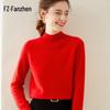 Fanzhen Women's Thickened Semi-High Neck Cashmere Blend Sweater