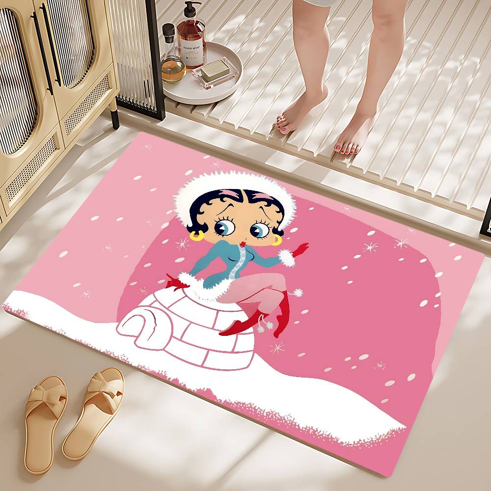 Cute B-Betty Boop Bathroom Mat Retro Multiple Choice Living Room Kitchen Rug Non-Slip Bedside Mats