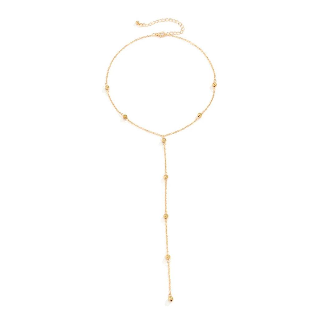 Длинное ожерелье с кисточками для женщин и девочек, винтажное ожерелье на груди, тонкая цепочка с шариком, подвеска, женское украшение на шею, подарок