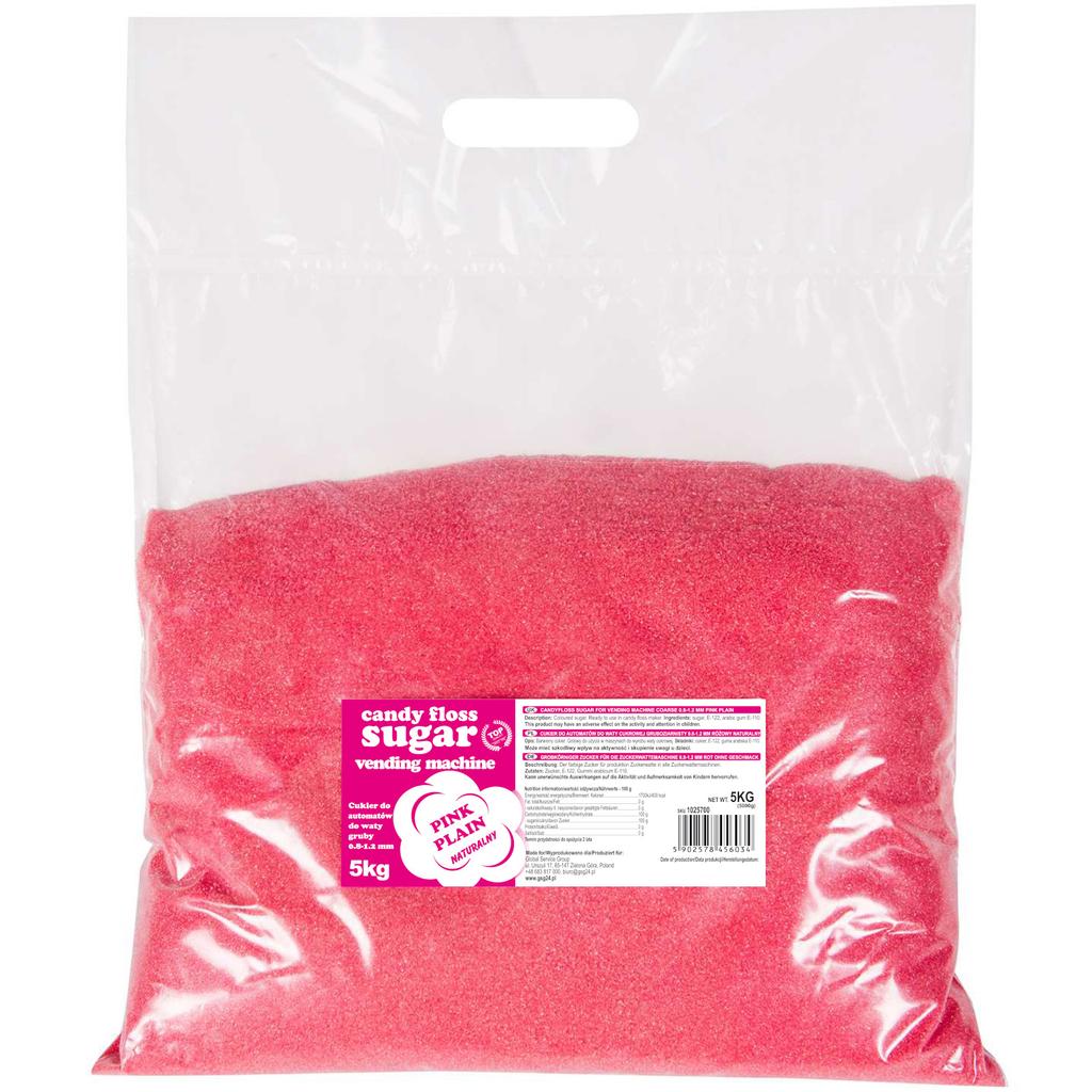 Sugar for cotton candy machine, granulation 0812mm, natural flavor, RED, 5kg