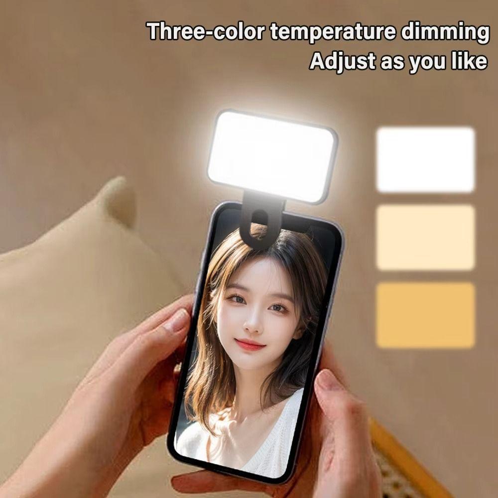 Rechargeable Selfie Fill Light Adjustable Brightness LED Fill Light Clip On Light  Video Recording