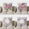 Домашний декор Букет из розовых &; Фиолетовая Цветочная Наволочка Декоративная Подушка Подходит Для Дивана Спальни Автомобиля