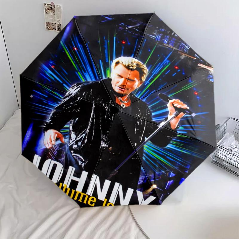 Johnny Lights Up Stage Folding umbrella 8 paraphenoid bones Suitable for all seasons Sun umbrella Three folds Umbrella