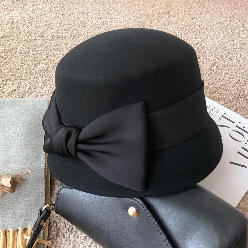 Элегантная шерстяная шапка для женщин: Лук в стиле Хепберн, французский ретро