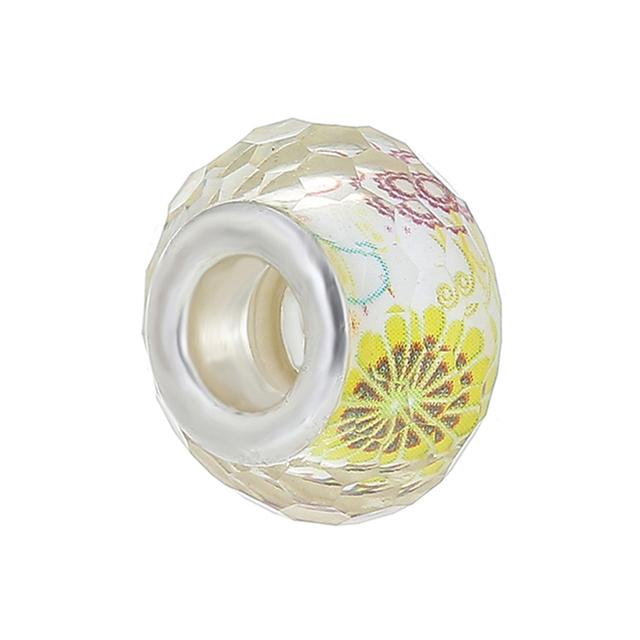 2pcs Colorful Paw Flower Butterfly Beads Rainbow Fit Original Brand Charms Silver Color Bracelets Necklaces Women Diy Jewelry