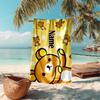 Personalized customized proof beach towel with San-X Rilakkuma pattern - soft, absorbent,quick-drying,perfect swimming,camping&bathing
