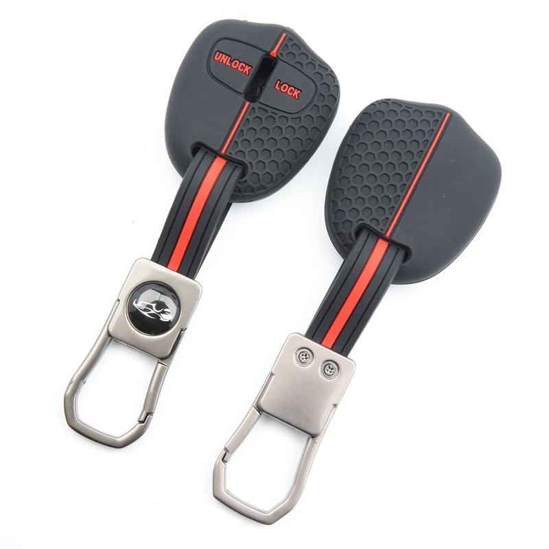 For Mitsubishi Silicone Key Fob Case Cover with keychain fit Mitsubishi Evolution Lancer EX Grandis Outlander Triton Pajero ASX