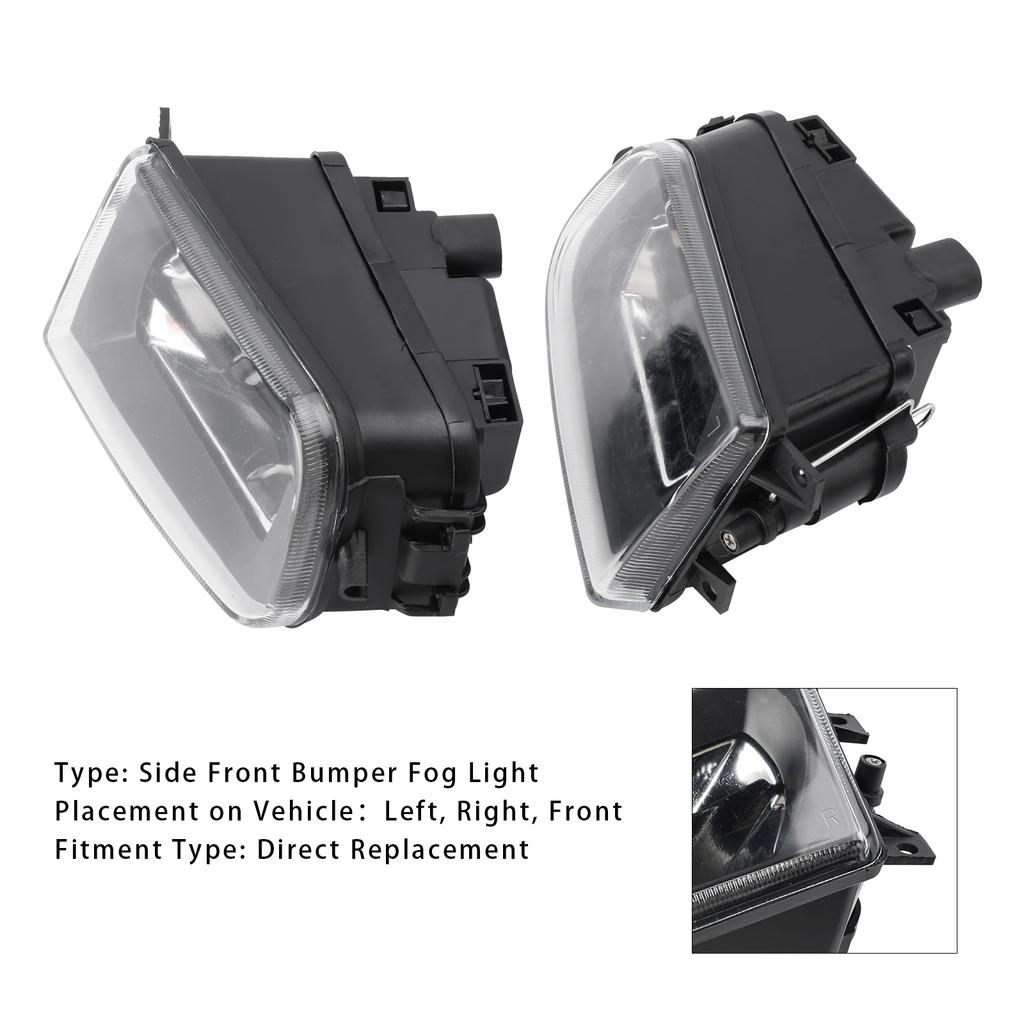 Pair Front Bumper Fog Light Lamp Housing Shell For BMW E39 5-Serise 1995-1998