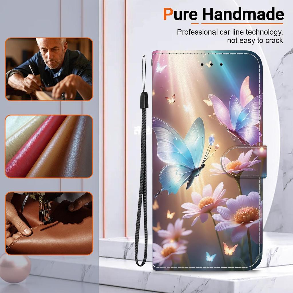 3D Абстрактное искусство Живопись Цветы Животные Кожаный телефон Кошелек Чехол-книжка Подставка для Google 8 Infinix Note 40 Tecno Camon 30 Магнитный слот для карт Флип-чехол