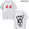 AC Тема 100% Хлопок DC Печатный Дышащий Модный Уличный Стиль Летняя Футболка Короткий Рукав Мужской Женский Высокое Качество Круглый Вырез