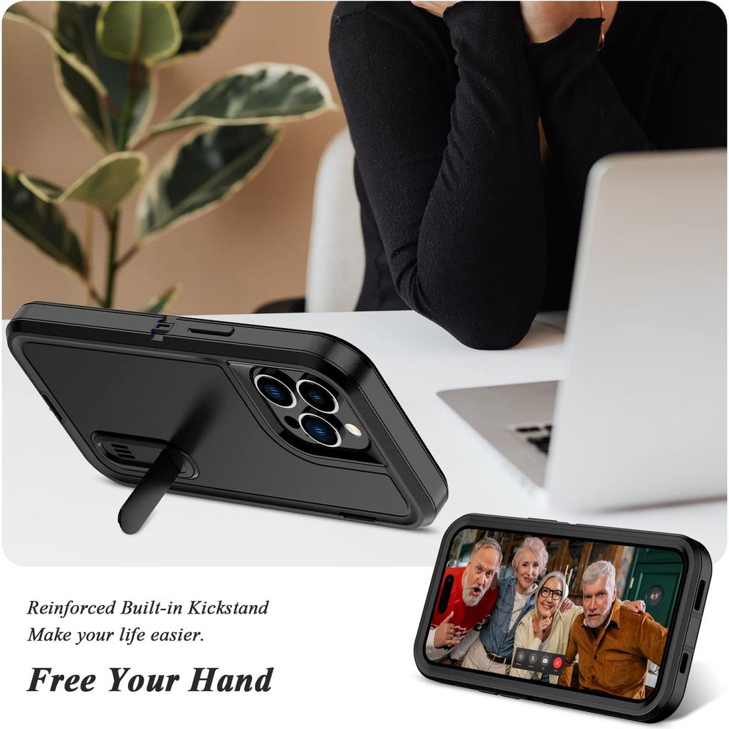 Чехол для iPhone 15 14 13 12 11 Pro Max XS XR 8 7 Plus сверхпрочный противоударный прочный защитный чехол с подставкой