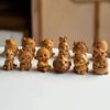 Wooden Carvings Twelve Zodiac Animals Cultural And Playful Figurines Office Desks Cute Small Animals Car Decorations