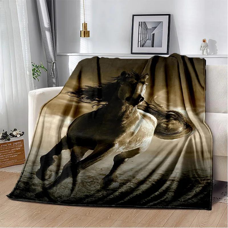 Одеяло с изображением лошади Pentium Gallant Steed, мягкое одеяло для дома, спальни, кровати, дивана, пикника, путешествия, офиса, детское одеяло