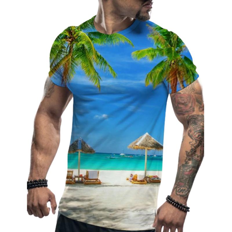 Новая летняя мужская модная футболка, индивидуальная летняя пляжная мужская футболка с принтом, топ