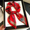 Fashion Printed Scarf Square Scarf 70Cm Versatile Chain Shawl Imitation Silk Scarf Professional Scarf Women