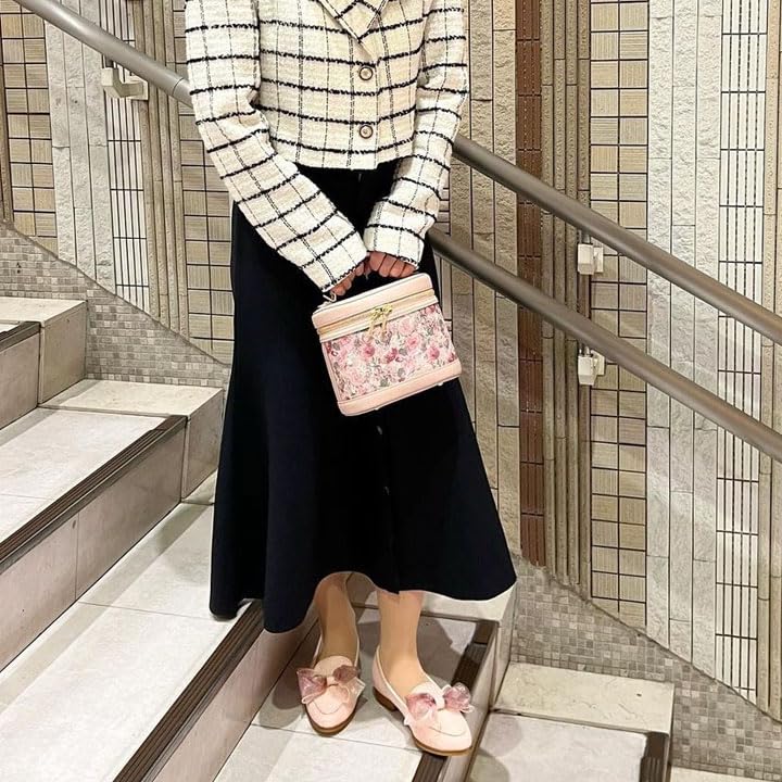 Туфли-лодочки на низком каблуке, модель 130035100012 [Diana], Япония, розовые, 24.0 см,