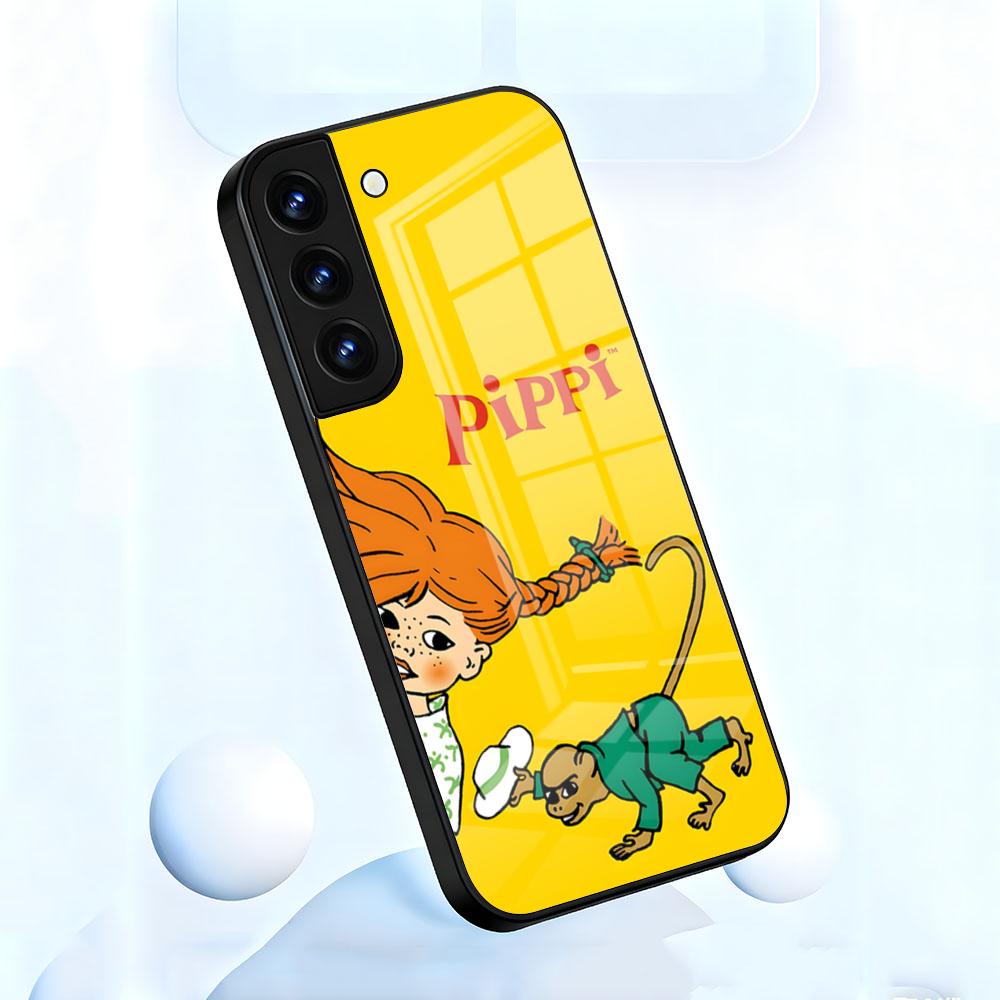 P-Pippi Longstocking Phone Case For Samsung S26 S25 S24 FE S23 S22 S21 Plus S20 Ultra Note20Ultra Black Glass Cover