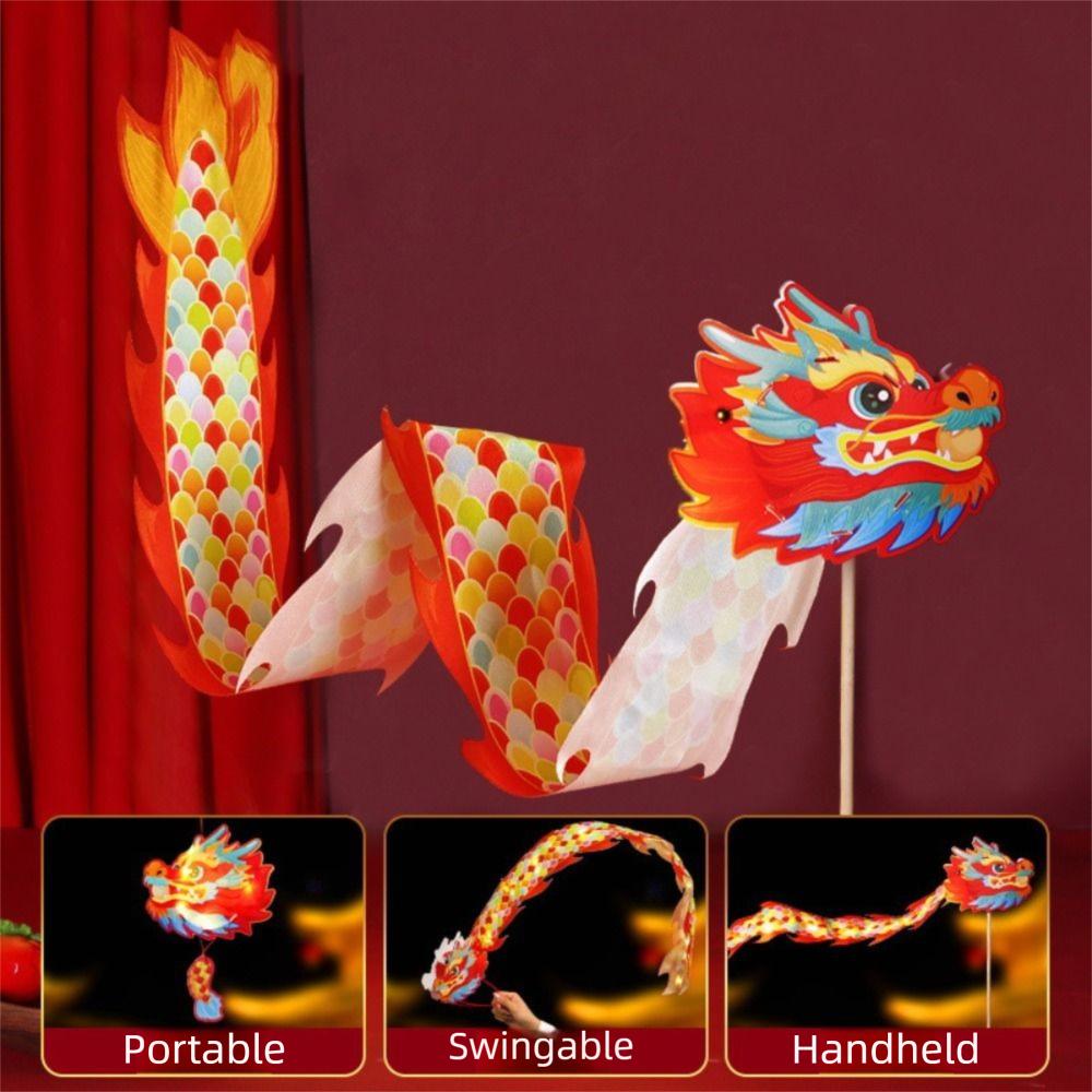 Fluttering Chinese Traditional Dragon Lamp Paper Glowing Lanterns Handheld Lantern  Spring Festival