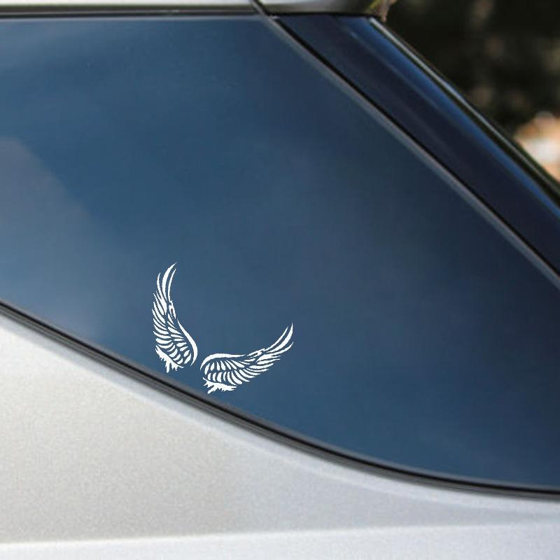 12,5 * 8,6, интересные и красивые крылья ангела покрывают тело, персонализированные наклейки на автомобиль, . Аксессуары из черного/серебристого винила,