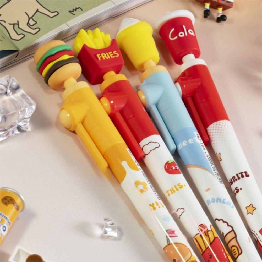 1/4 pcs Quick-drying Hamburger Gel Pen 0.5mm Black Pen Fashion Press Pen Student
