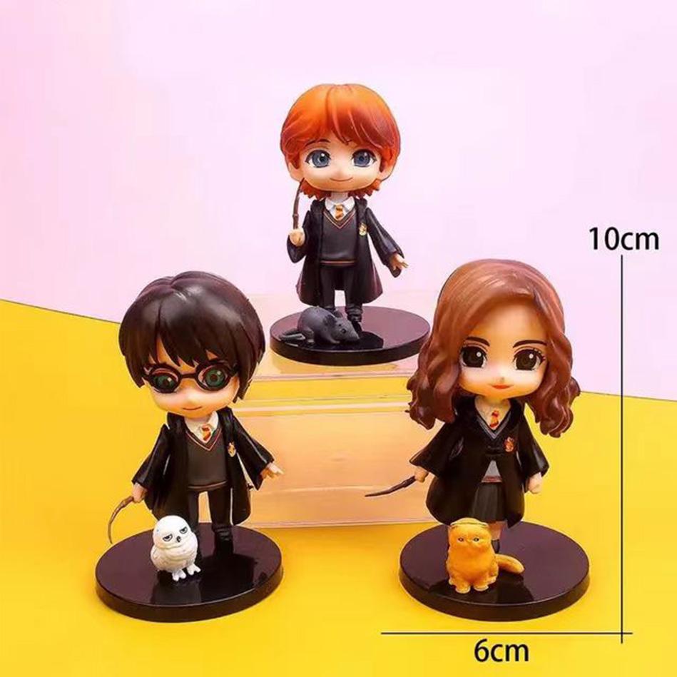 Harry Figure Set 10PCS 7cm Potter Q Version PVC Collectible Model Magic Character Desktop Decoration Durable Gift for Fans