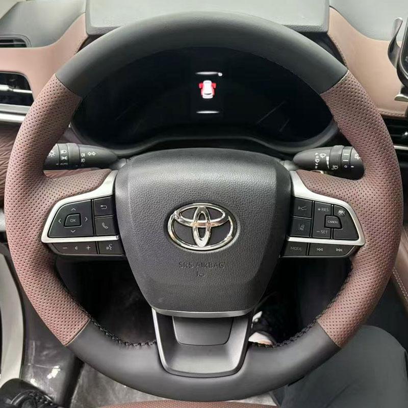 Для Toyota Sienna Highlander Grand Highlander Kluger -2026 Ручная прошивка Яркое покрытие руля из углеродного волокна Интерьер