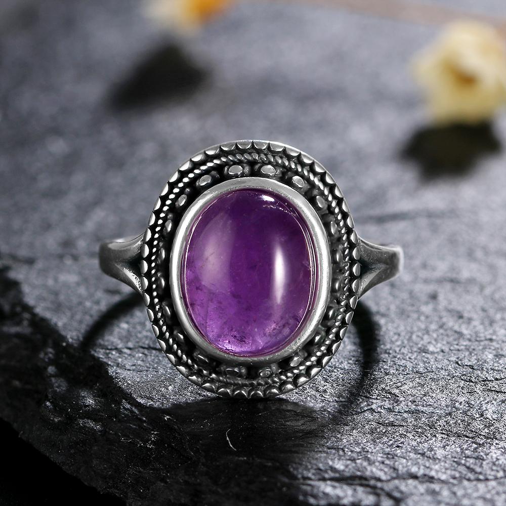 CopperRings Кольца с натуральным аметистом для женщин Свадебные кольца Подарок на годовщину Изящные ювелирные изделия