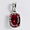Certified 24 Ct Natural Red Ruby Cushion Gemstone 925 Sterling Silver Pendant