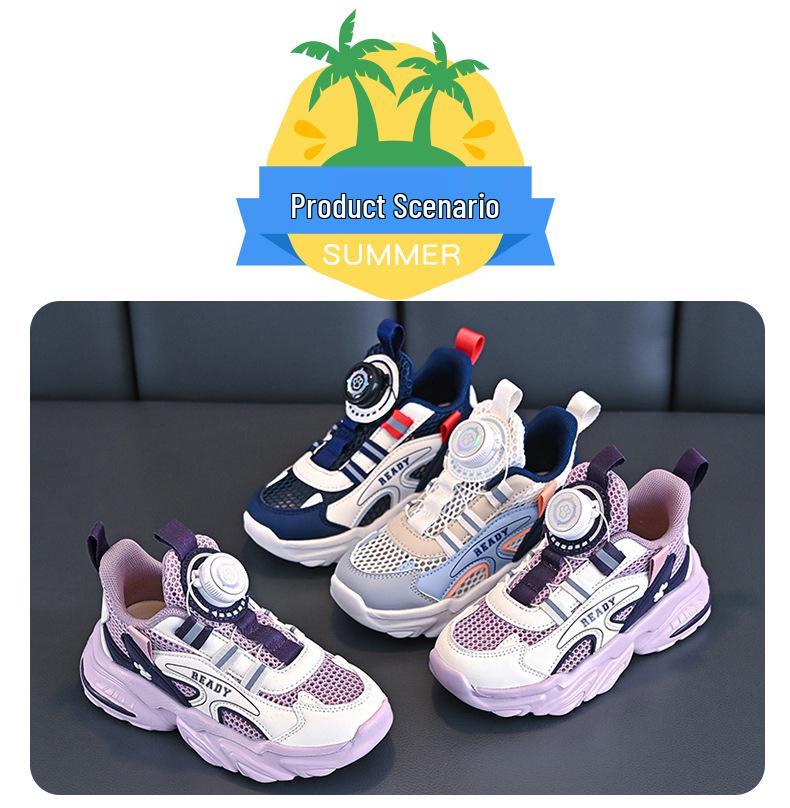 Paw Patrol Kids' Sports Shoes - Breathable Mesh, Spring/Summer Style, Student-Friendly, Boys' Hollow Design, Easy-On Button, Big Sizes