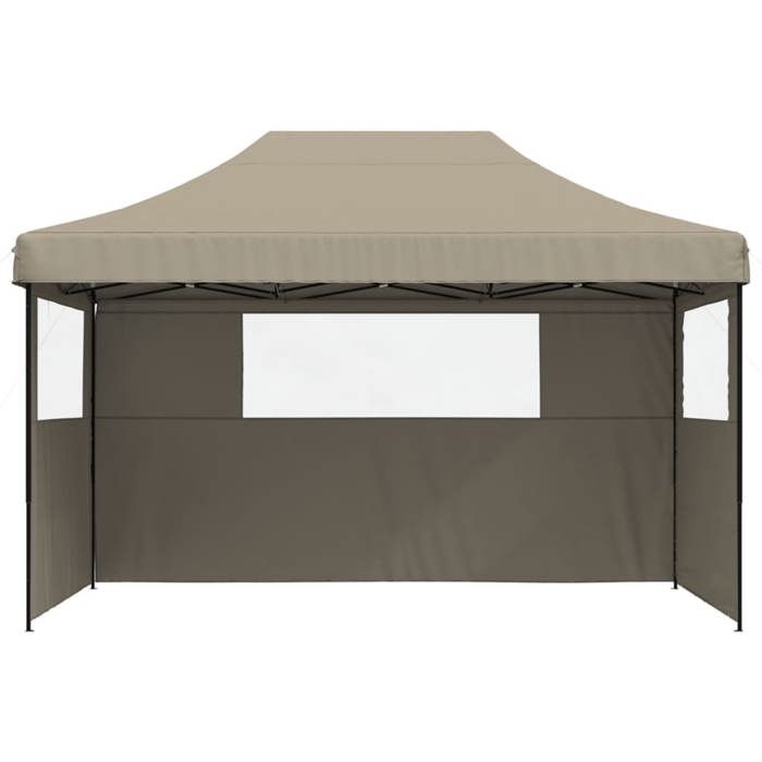 VidaXL Tente de réception pliable escamotable 3 parois latérales taupe, tente, tente à auvent, auvent de gazebo 4004970