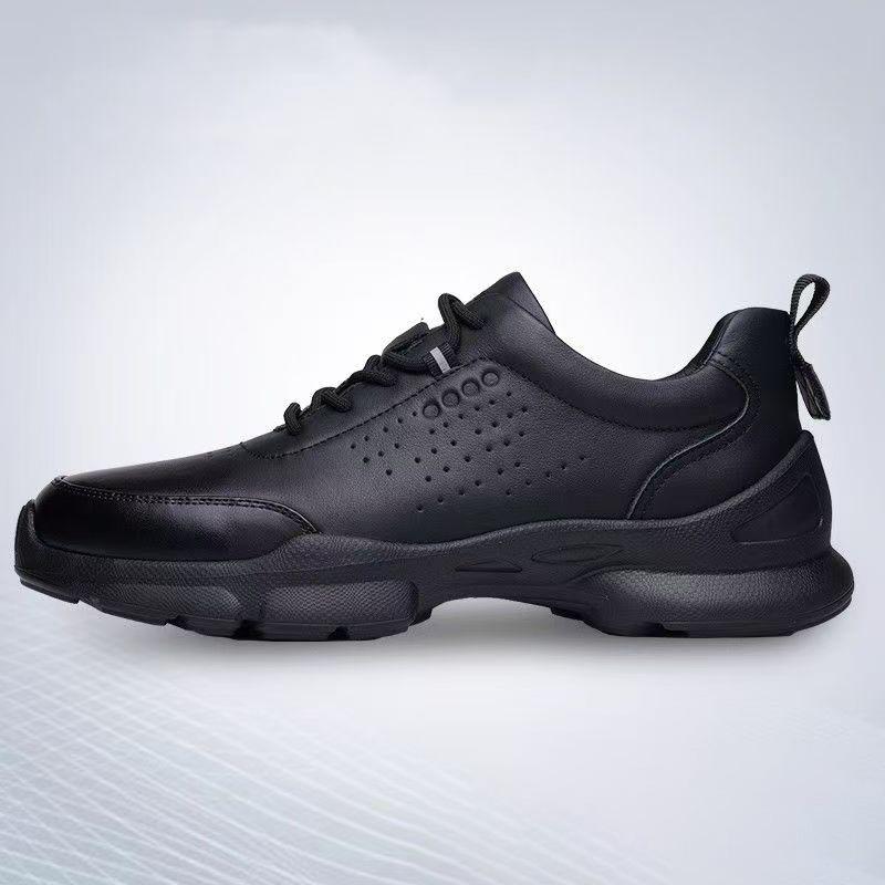 Leather Casual Shoes Men's Spring New Comfortable Breathable Walking Shoes Soft Sole Soft Surface Business Solid Color Men's Shoes