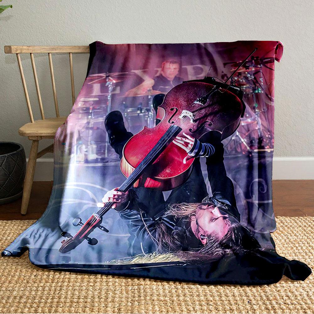 "Rock Cellist Concert Scene" for all seasons blanket lunch break throw gift