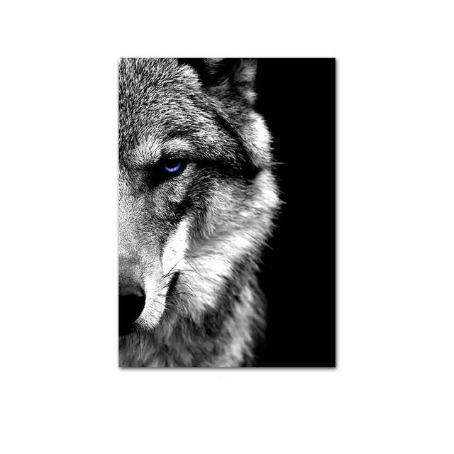 Настенная картина, голова волка, постер с изображением животного, скандинавский стиль, черный, белый цвет, печать на холсте, живопись, скандинавское современное украшение для дома и комнаты