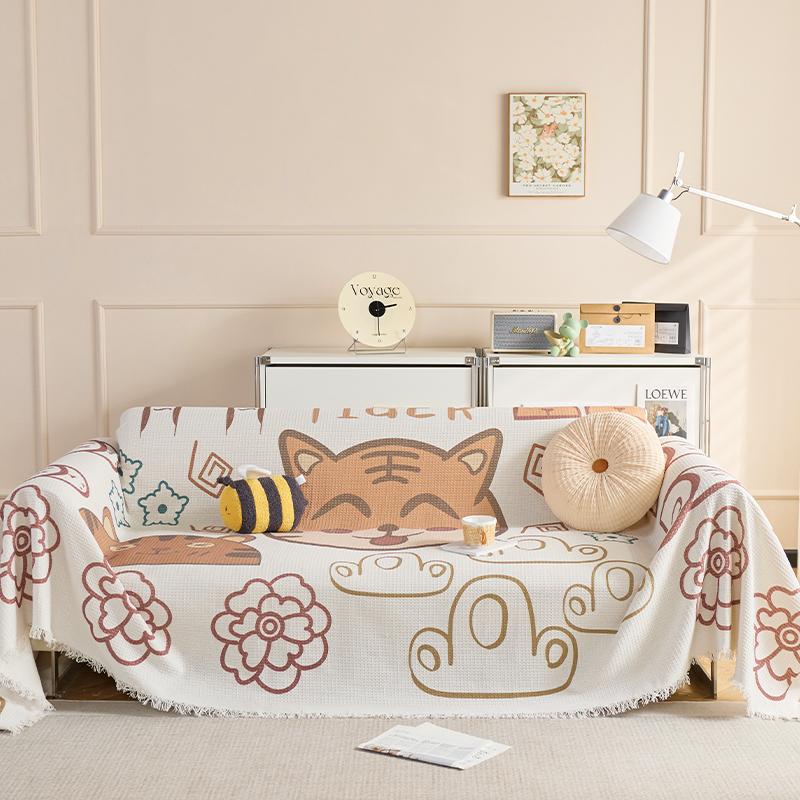 Полотенце для дивана с милым кроликом, полотенце для чехла на диван, ленивый чехол для дивана, защита от царапин от кошек, все включено, универсальная подушка для дивана на все сезоны