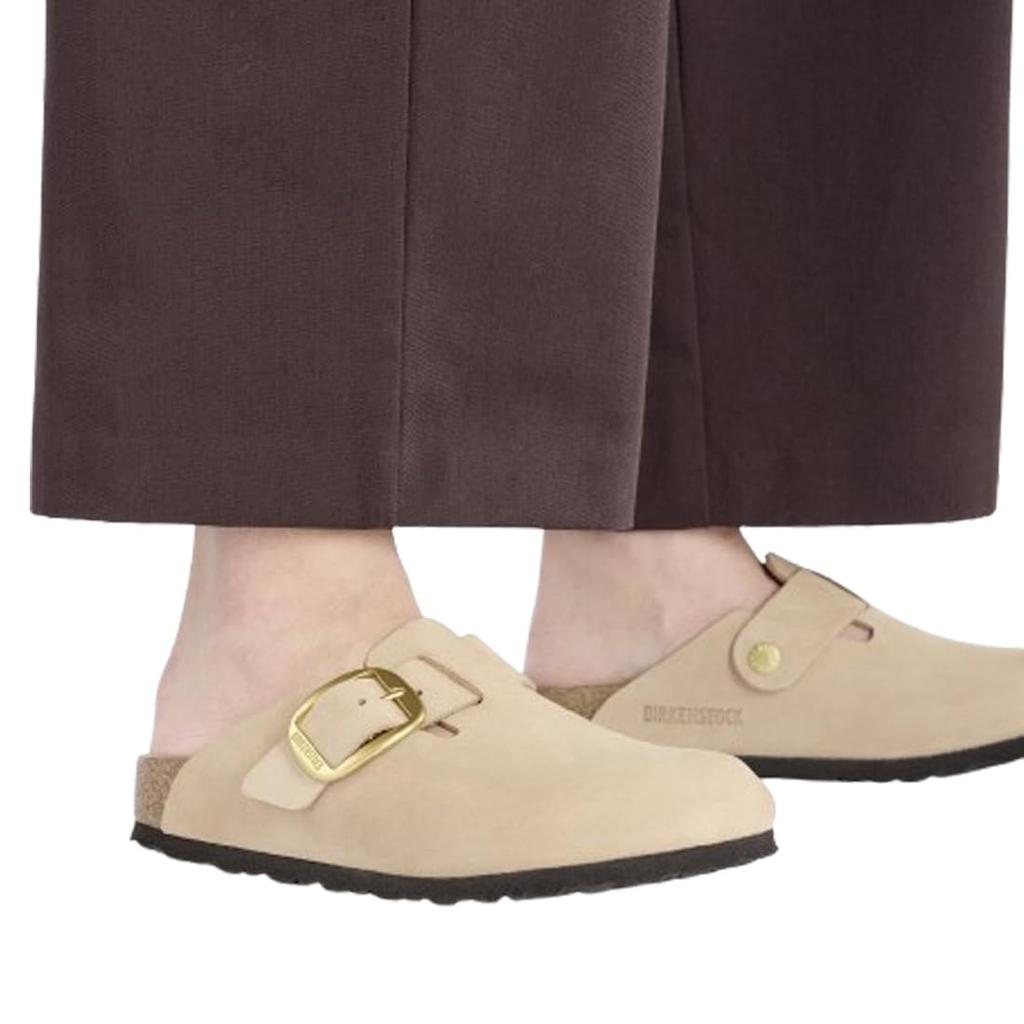 Сабо Birkenstock Boston Big Buckle Нубук Обычный EU40 Сандалии, Кожа, Ширина, Бежевый, Унисекс, 1028003, Песочный замок, (26,0 см)