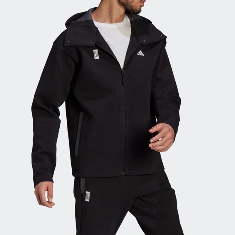 Adidas Jackets Men's Black Hooded Moderate Instructor GU1749